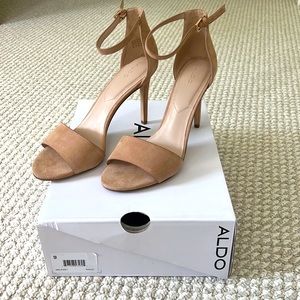Aldo Melawet size 9 high heel ankle strap sandal.
